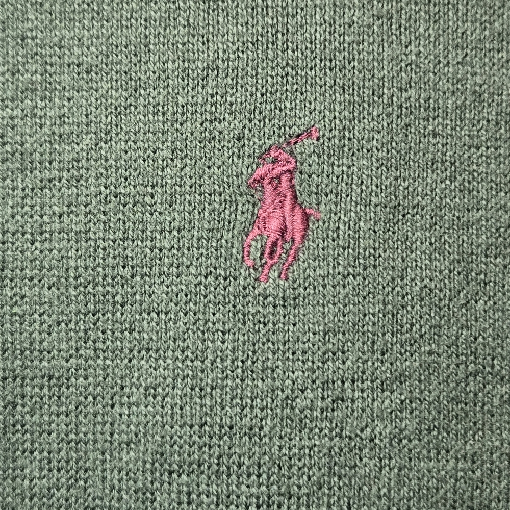 Polo Golf Ralph Lauren Sweater Vest Men's Large Cotton Green - Picture 3 of 7